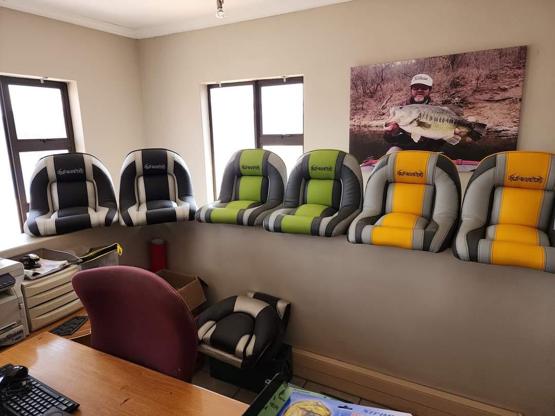Finished Eliminator seats in black, lime and yellow